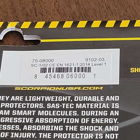 Scorpion EXO Men's SAS-TEC Armor Shoulder/Elbow Knee 9102-03 SC 1/02 New0 - Picture 4 of 13